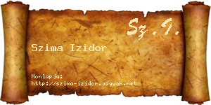 Szima Izidor névjegykártya